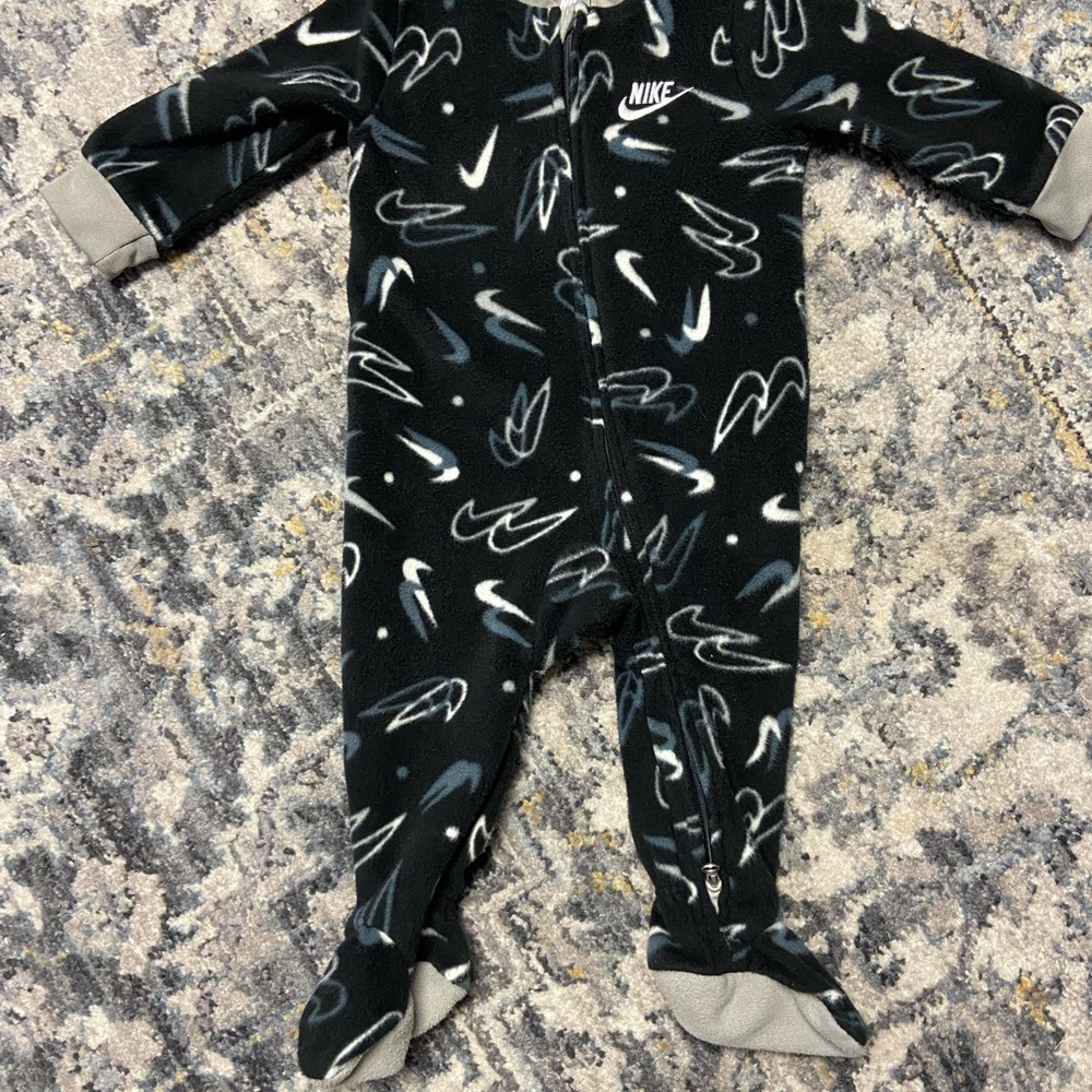 Nike Black and Gray Footies One Piece with Built-in Feet